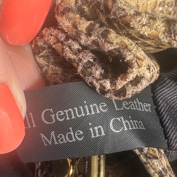 Perlina Tan and Brown Snakeskin leather Shoulder Bag - Picture 9 of 9